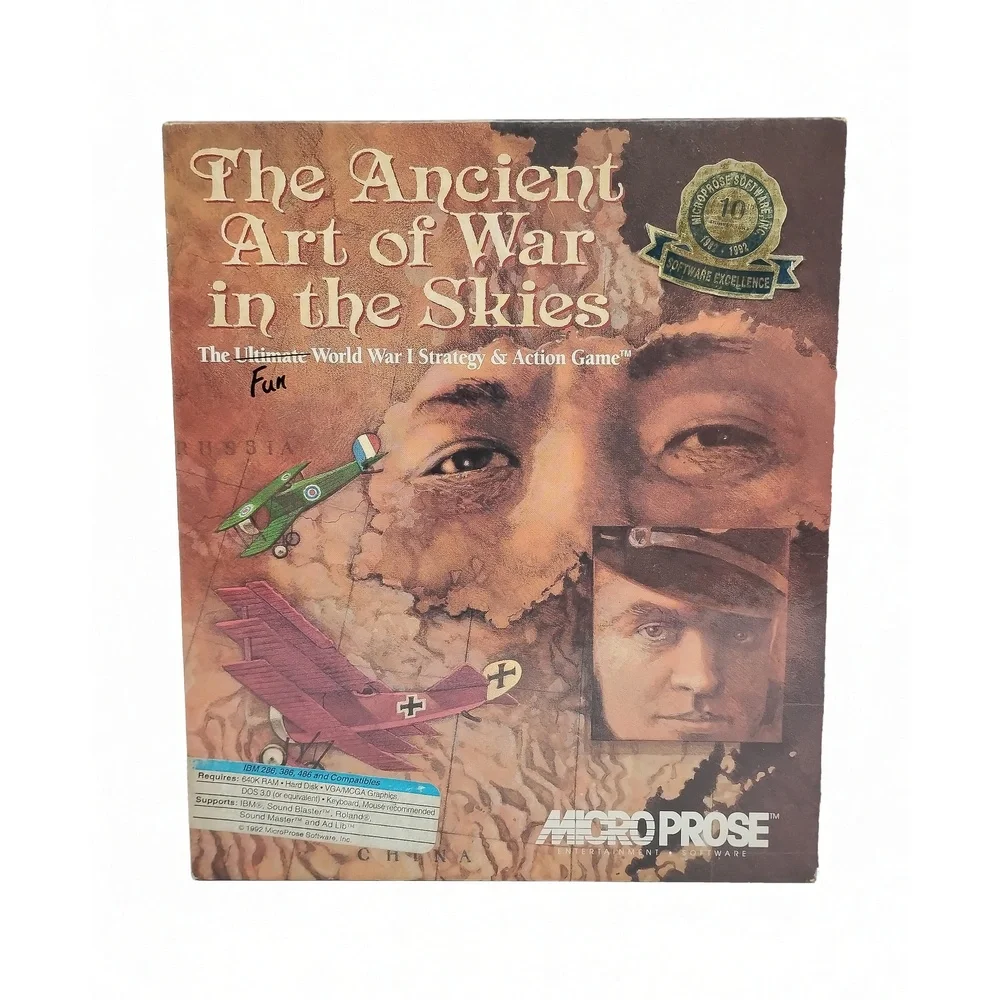 Vintage 1992 MicroProse The Ancient Art of War in the Skies DOS PC Big Box Set